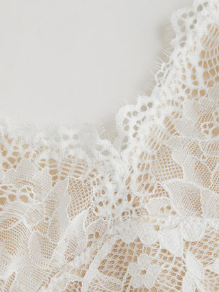 Lace V-neck Scalloped Trim Shapewear Bodysuit