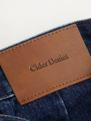 Denim Mid Rise Washed Barrel-leg Belted Jeans