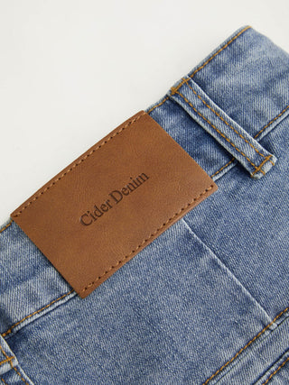 Denim Low Rise Shorts with Large Flap Pockets