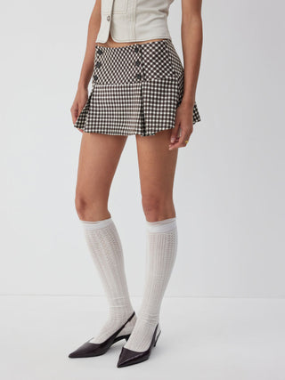 Low Rise Pleated Mini Skort