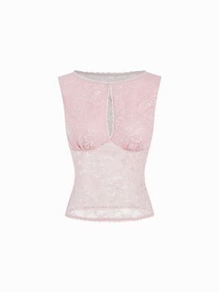 Lace Sheer Boat Neck Top