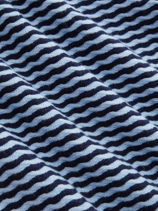 Knit Stripes Polo Neck Colorblock Short Sleeve Top