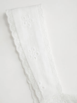 Cotton Broderie Anglaise Sweetheart Ruched Flared Mini Dress