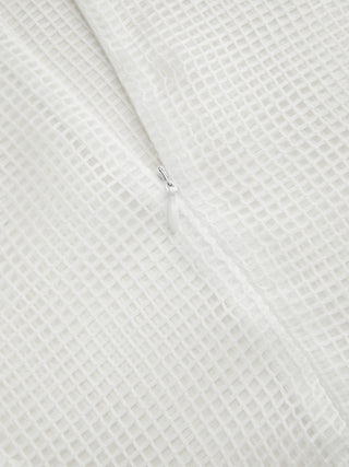 Mesh See-through Puff Sleeve Oversized Blouse