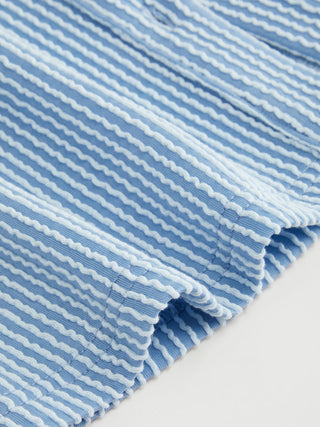 Round Neckline Stripe Button Through Tank Top