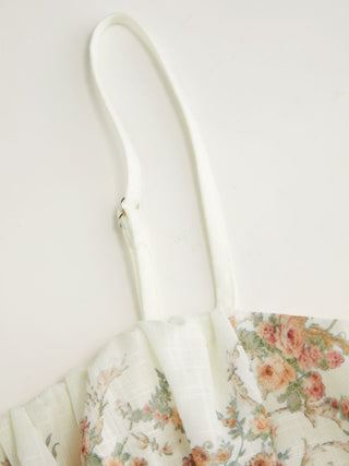 Sculptural Square Neck Floral Tiered Flared Mini Cami Dress