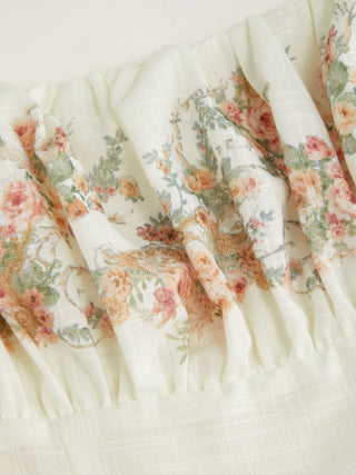 Sculptural Square Neck Floral Tiered Flared Mini Cami Dress