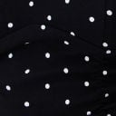 Cotton-blend Polka Dot V-neck Ruched Short Sleeve Top