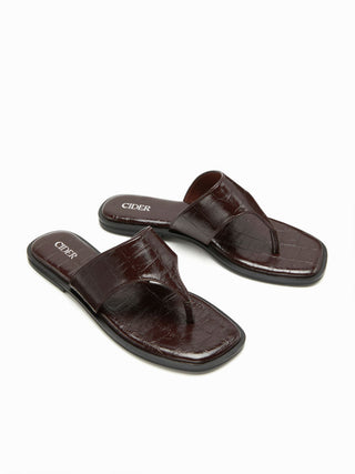 CROCODILE PATTERN FLIP-FLOP SLIPPERS