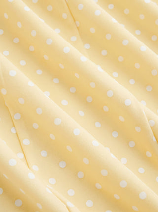 Sculptural Polka Dot Stand-Collar Flared Maxi Dress