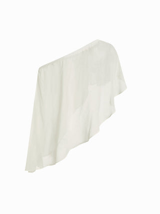 Chiffon Asymmetrical Neck Bowknot Wooden Bead Oversized Cover Up Set