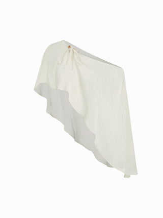 Chiffon Asymmetrical Neck Bowknot Wooden Bead Oversized Cover Up Set