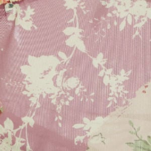 Chiffon Floral V-neck Ruffle Sleeve Lace Trim Asymmetrical Hem Top