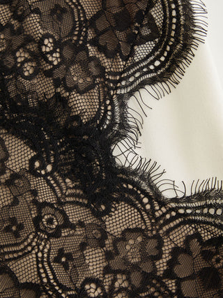 V-Neck Asymmetric Lace Maxi Dress