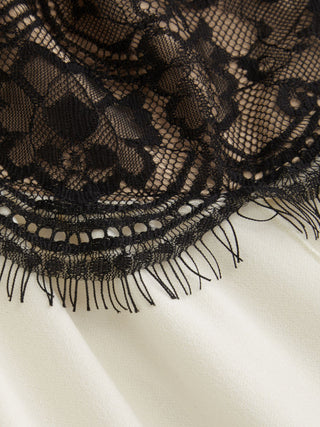 V-Neck Asymmetric Lace Maxi Dress