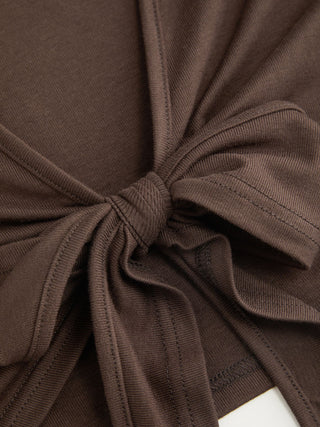 Textured V-neck Short Sleeve Twist Knotted Crop Top
