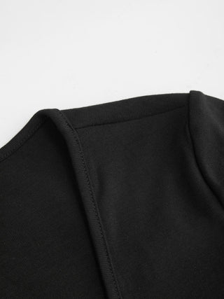 Textured V-neck Short Sleeve Twist Knotted Crop Top