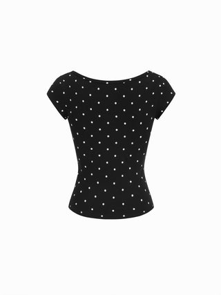 Scoop Neckline Ruched Cap Sleeve Top