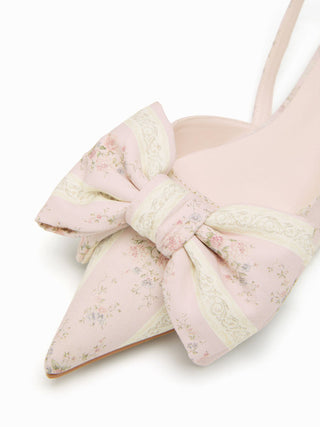 FLORAL & BOWKNOT SLINGBACK FLATS