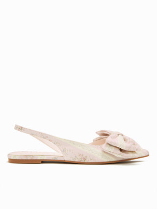 FLORAL & BOWKNOT SLINGBACK FLATS