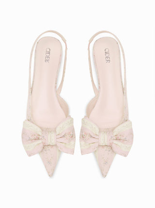 FLORAL & BOWKNOT SLINGBACK FLATS
