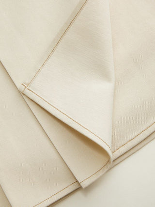 Cotton-blend Mid Rise Pleated Metal Detail Mini Skirt