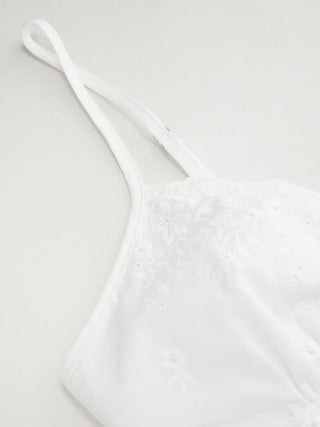 V Neck Cami Top with Lace Trim