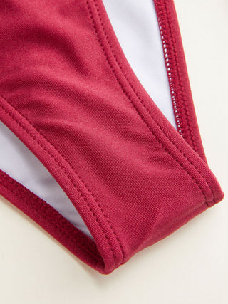 Halter Neckline Criss-Cross Bowknot Tie Side Bikini Set