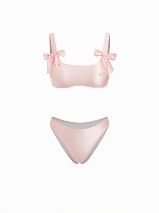 U-neckline Bracelet Cheeky Bowknot Bikini Set