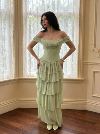 Summer Dress Summer Dresses Slip Dress Flowy Dresses Silky Soft Floral Chiffon Chiffon Square Neck Draped Tiered Maxi Dress For Date Wedding