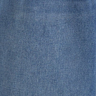 Washed Denim Mid Rise Strawberry Graphic Wide Leg Bermuda Shorts
