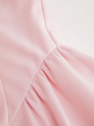 Sailor Collar Bow Front Cinched Waist Mini Dress