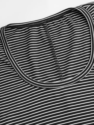 Cotton-blend U-neckline Short Bell Sleeve Tee