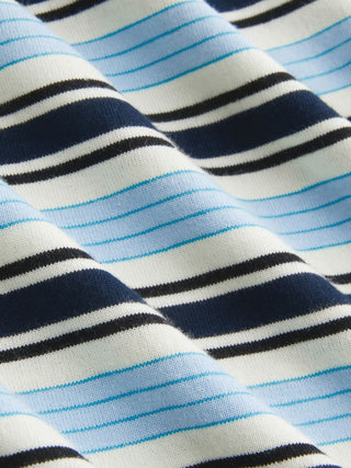 Knit Fabric Round Neckline Stripe Short Sleeve Tee