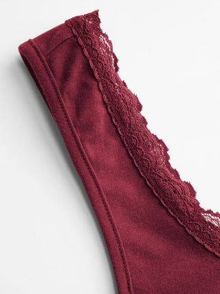 High Stretch Cotton-blend Scoop Neckline Lace Trim Tank Top