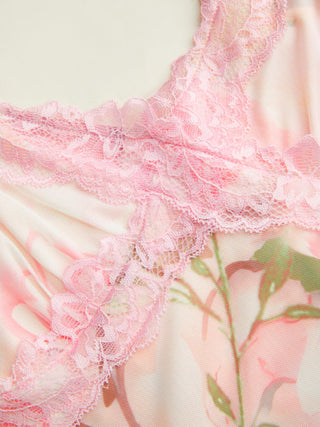 Floral Lace Trim Top and Maxi Skirt Set