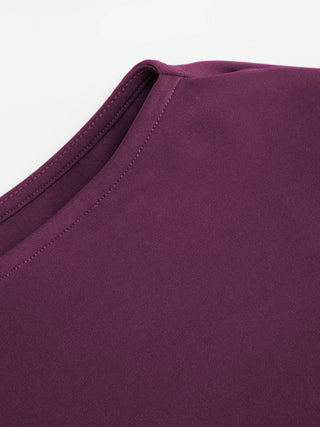 Boat Neck Short Sleeve Ruched A-line Mini Dress