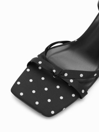 POLKA DOT STRAPPY HEEL SANDALS