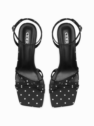 POLKA DOT STRAPPY HEEL SANDALS