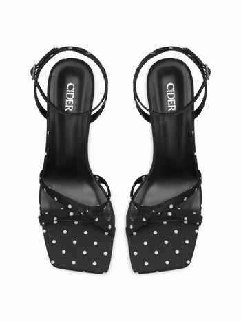 POLKA DOT STRAPPY HEEL SANDALS
