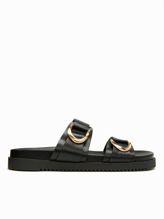 DOUBLE BAND BUCKLE SLIPPERS