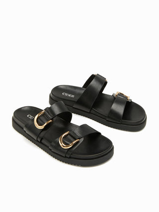 DOUBLE BAND BUCKLE SLIPPERS