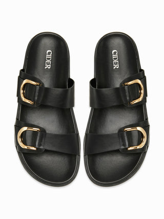 DOUBLE BAND BUCKLE SLIPPERS