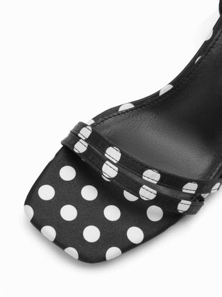 POLKA DOT CHUNKY HEELED SANDALS