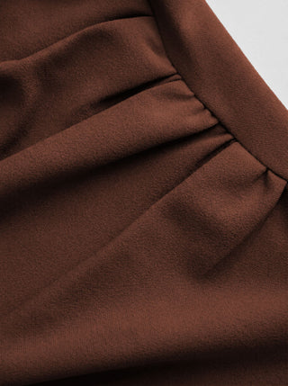 Round Neckline Ruched Maxi Dress