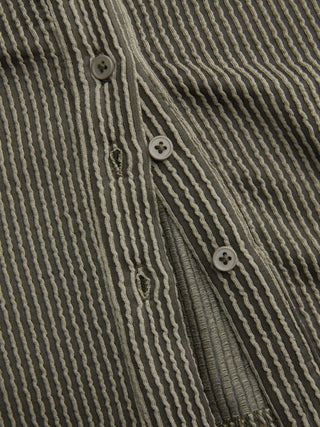 Round Neckline Stripe Button Through Tank Top