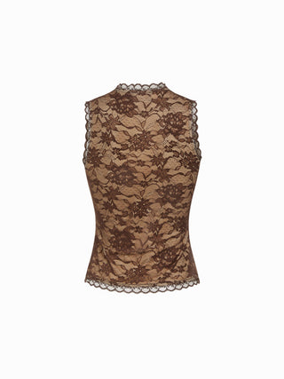 Lace Cut Out Halter Neck Top & Low Rise A-line Mini Skirt Set