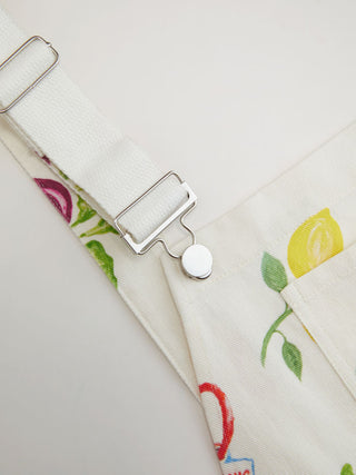 Cotton Color-Blocking Fruit Graphic Mid Rise Romper