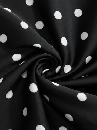 Satin Low Rise Polka Dot Lace Trim Asymmetrical Hem Mini Skirt
