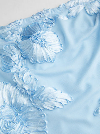 Floral Jacquard Strapless Mini Dress